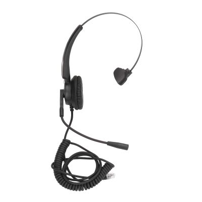 lvifloae Rj9 Telephone Headset Noise Canceling Single Sided Headphone with Mic Spring Cord Anti Design Adjustable Headband Ideal for Call Centers Office Phones