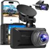 Dash Cam Front and Rear 4K/1080P, Dash Camera for Cars Build in WiFi, Full HD Dash Cam with APP Control, 3.94'' IPS Screen Dash Camera with 32GB SD Card, G-Sensor, Loop Recording (Dark Grey) view 1