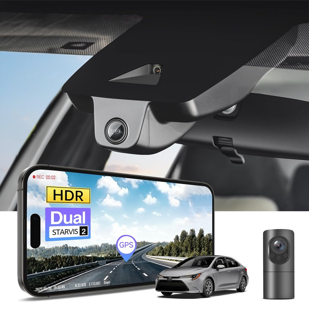 4K Front & 2K Rear 2 Channel HDR Dash Cam, Dual STARVIS 2 IMX678 IMX675, Custom Fit for Toyota Corolla & Hybrid Gen12 E210 2023-2026 (Model A), LE SE XLE XSE etc, 5GHz WiFi, GPS, 128GB Card