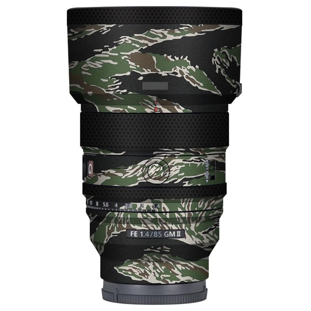 FE 85 F 1.4 II Anti-Scratch Camera Lens Body Protective Sticker Vinyl Wrap Decal Skin Film for Sony FE 85mm F1.4 GM II (Tiger Stripe Camo)