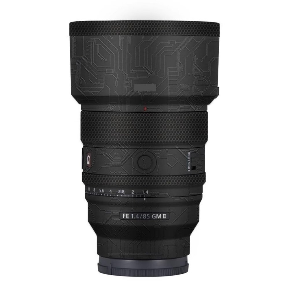 FE 85 F 1.4 II Anti-Scratch Camera Lens Body Protective Sticker Vinyl Wrap Decal Skin Film for Sony FE 85mm F1.4 GM II (Circuit Black)