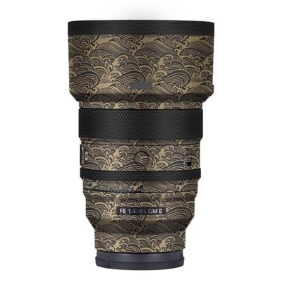 FE 85 F 1.4 II Anti-Scratch Camera Lens Body Protective Sticker Vinyl Wrap Decal Skin Film for Sony FE 85mm F1.4 GM II (Wave Gold)