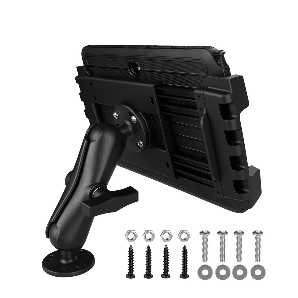 Velpaw Heavy Duty Tablet Mount for Truck, Aluminum Drill Base Tablet Holder, Compatible with Galaxy Tab Active Tablets/iPad, Industrial iPad Holder for Wall, Truck, Warehouse,Dashboard,Boat