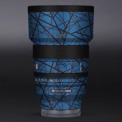 FE 85 F 1.4 II Anti-Scratch Camera Lens Body Protective Sticker Vinyl Wrap Decal Skin Film for Sony FE 85mm F1.4 GM II (Cross Blue)