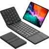 Nillkin Foldable Bluetooth Keyboard with Touchpad & Number Pad, Portable Bluetooth Keyboard with Full Size Keys, Pocket-Sized Wireless Travel Keyboards for iPad, Smartphone, Tablet and Laptop Black view 1
