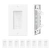 Tecmojo Brush Wall Plate, Cable Pass Through Insert for HDTV, Home Theater Systems, Sturdy Brushes with Smart Cable Catcher, White, 10 Pack view 1