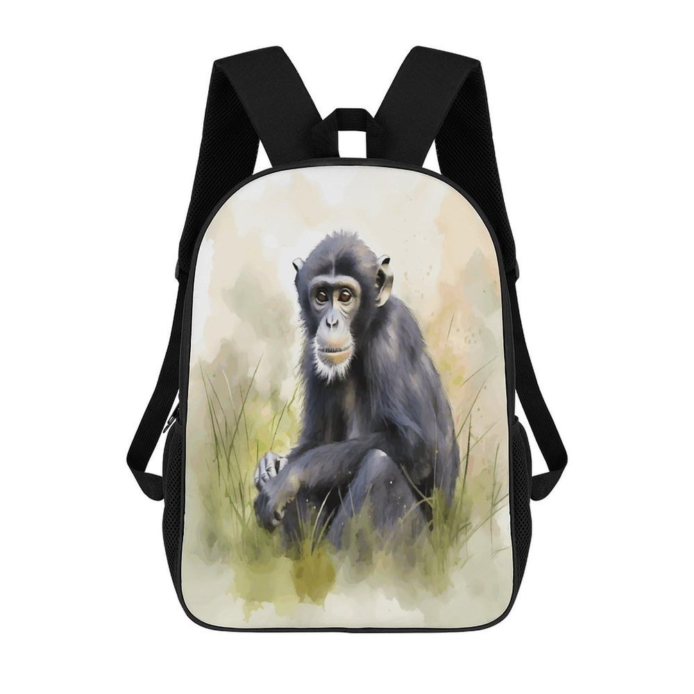 AJmores Hand Drawn Chimpanzee Printed Backpack Bulk Backpack Laptop Backpack Lightweight Travel Backpack