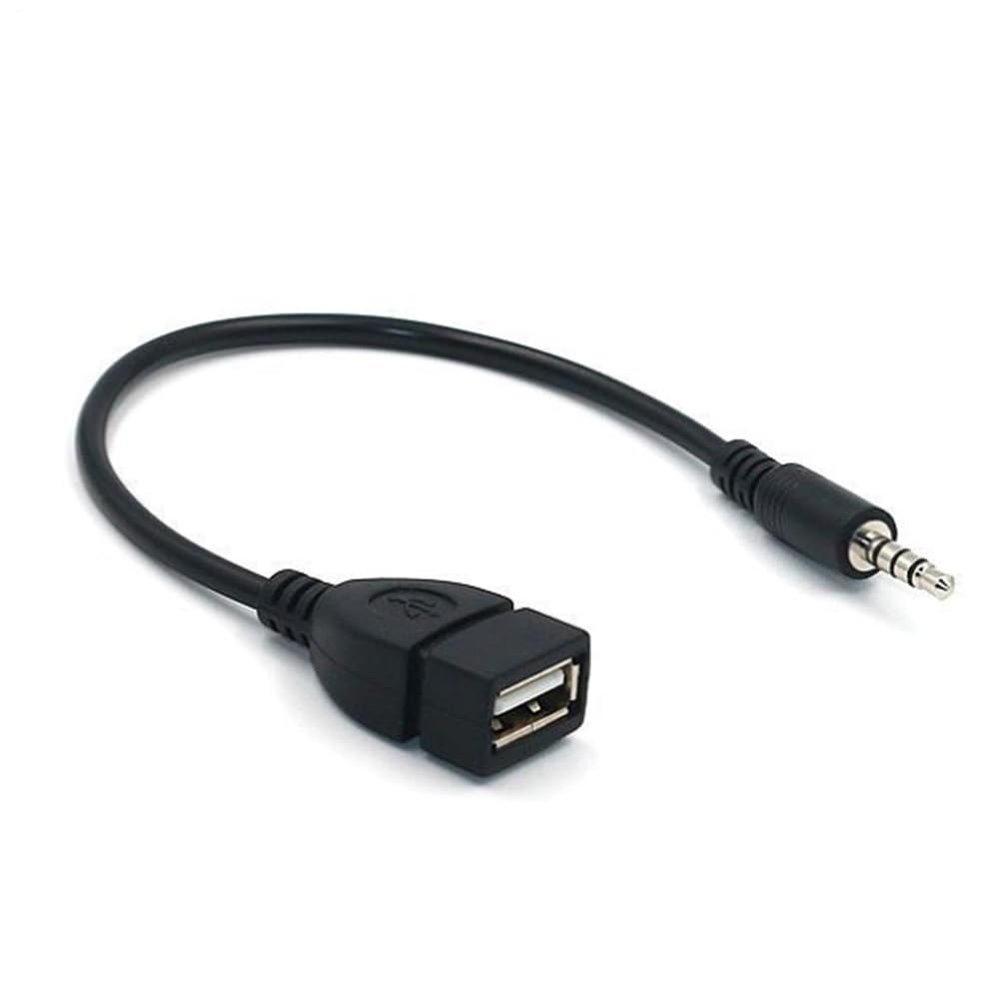 USB Female to 3.5mm Jack Audio Adapter - USB to AUX Converter, Audio Transfer Cable | Car Stereo Input Line, Sound Interface Connector with U Disk Support, Headphone Adapter Cord for Player