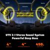 Ehaho 2.1CH Stereo UTV Sound Bar (Subwoofer) and Speakers, 16 Inch Bluetooth ATV Soundbar with RGB Lights, Waterproof Golf Cart Speakers, Marine Sound bar Compatible with SXS Polaris RZR Can-Am view 2