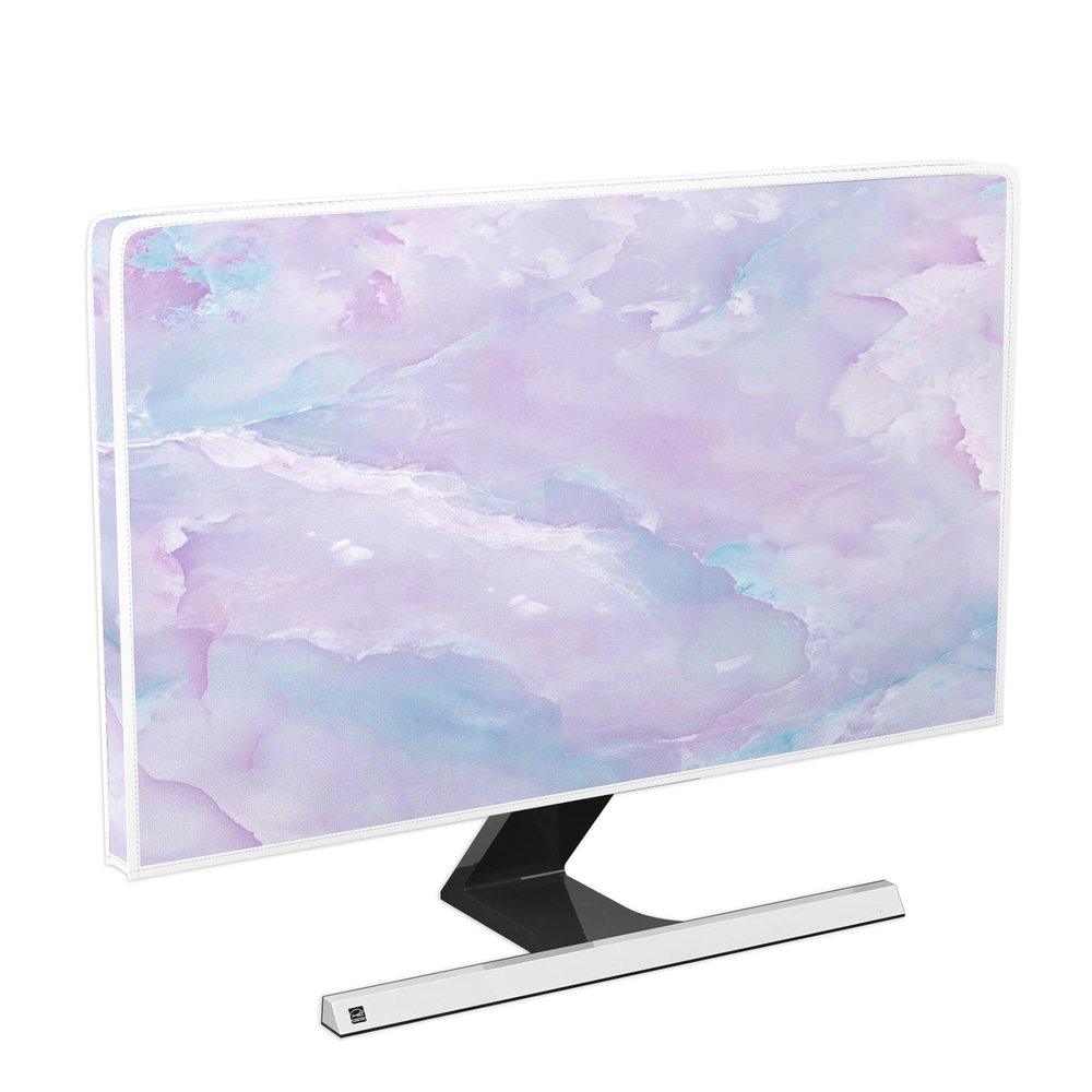 Baocicco Violet Marble Waterproof 80 Inch TV Dust Cover Anti-Static Dustproof Abstract Creative Desigen Television Accessories TV LCD Screen Texture TV Decoration for LED LCD OLED TVs