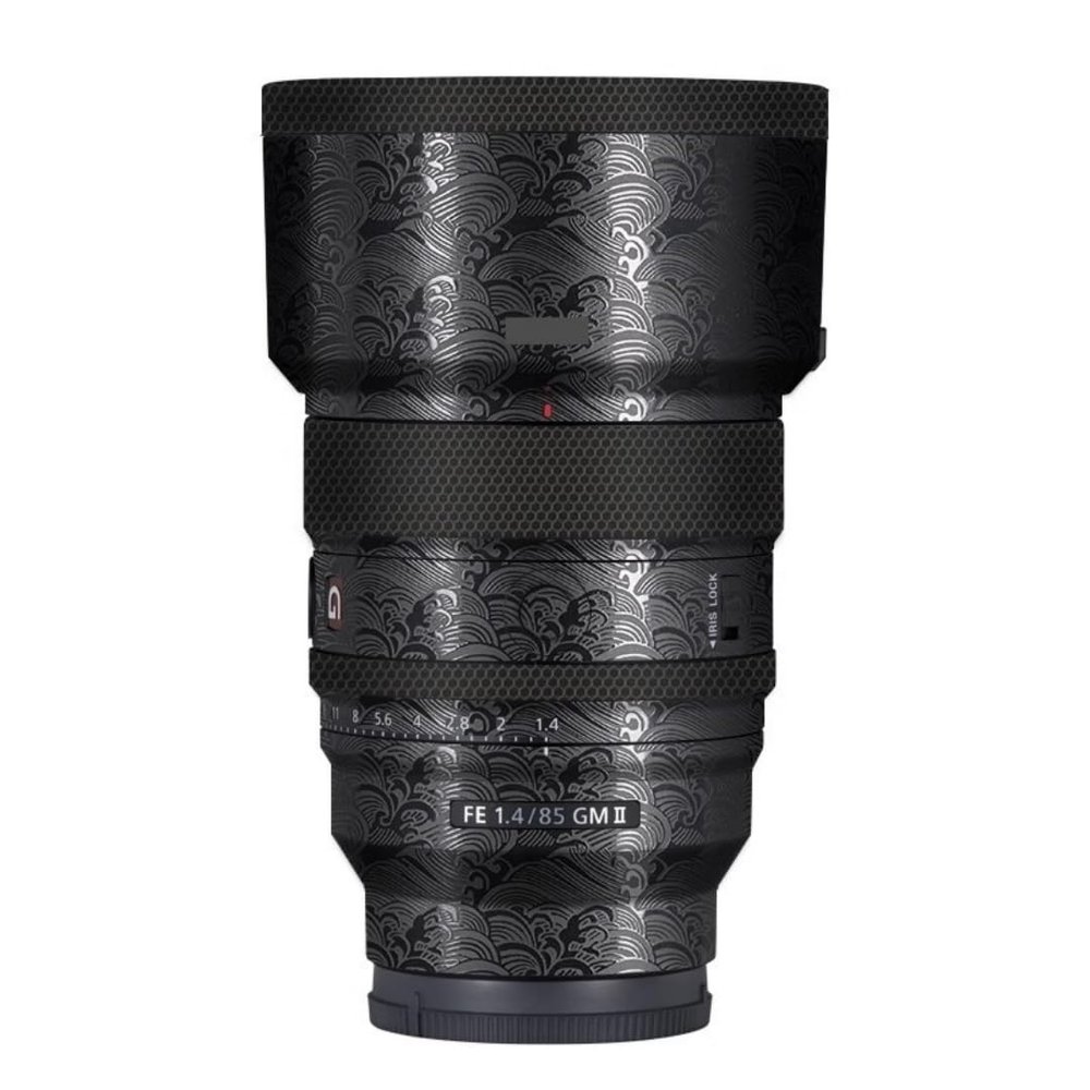 FE 85 F 1.4 II Anti-Scratch Camera Lens Body Protective Sticker Vinyl Wrap Decal Skin Film for Sony FE 85mm F1.4 GM II (Wave Black)