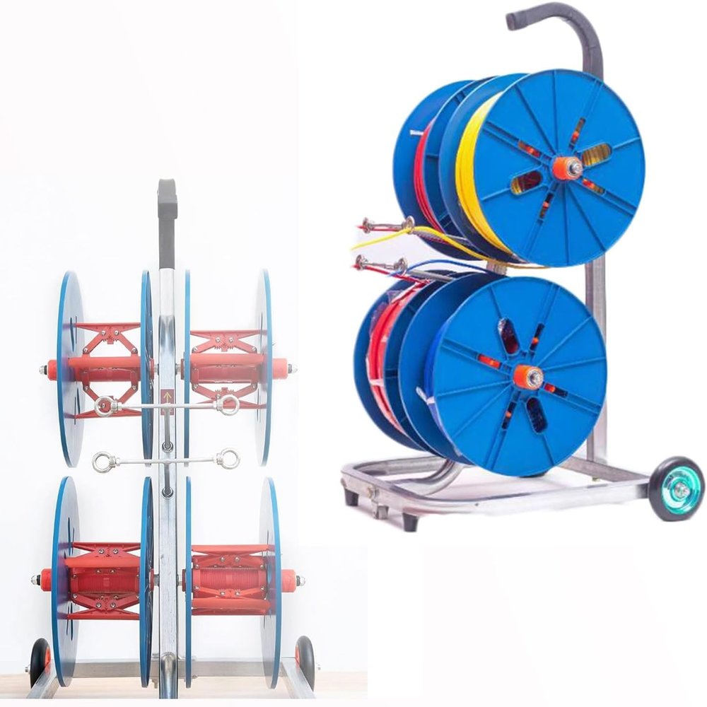 4 Roll Cable Rack Cable Dispenser Conduit Display And Storage Wheeled Wire Reel Rack Nylon Accessory Holder - For Ribbon Wire, Filament, Automotive Wire