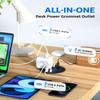3 inch Recessed Power Grommet with AC Outlets, 20W USB C Fast Charging Conference Recessed Outlet, 40W Total, Flush Mount for Desk,Office Tables,Furniture, 4 USB Ports, Black view 2