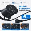 3 inch Recessed Power Grommet with AC Outlets, 20W USB C Fast Charging Conference Recessed Outlet, 40W Total, Flush Mount for Desk,Office Tables,Furniture, 4 USB Ports, Black view 4