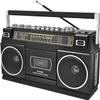 Cassette Player Boombox with Bluetooth, AM/FM/SW Radio & Record to USB, 24W Stereo Sound, 4 Power Modes, Portable Retro Stereo for Indoor Outdoor, Classic Black view 1