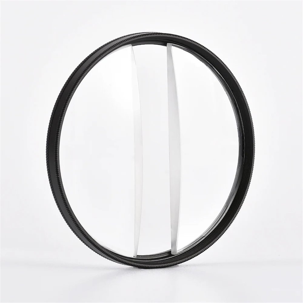 77/82/72mm Blur Effects Camera Lens Filter Photography Foreground Special Effects Double Half Moon Variable Prism Lens for DSLR(with 72 Adapter)