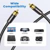 SOUNDFAM Subwoofer Cable 10ft/3M RCA to RCA Audio Cable 24K Gold-Plated Cotton Braided Double Shielded Digital Analogue Supports Amplifiers,Home Theater,Hi-Fi Systems,Subwoofer view 2