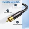 SOUNDFAM Subwoofer Cable 10ft/3M RCA to RCA Audio Cable 24K Gold-Plated Cotton Braided Double Shielded Digital Analogue Supports Amplifiers,Home Theater,Hi-Fi Systems,Subwoofer view 4