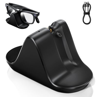 Charging Stand for RayBan Glasses, Charging Stand & USB-C Cable Compatible with RayBan Meta Smart Glasses - Black