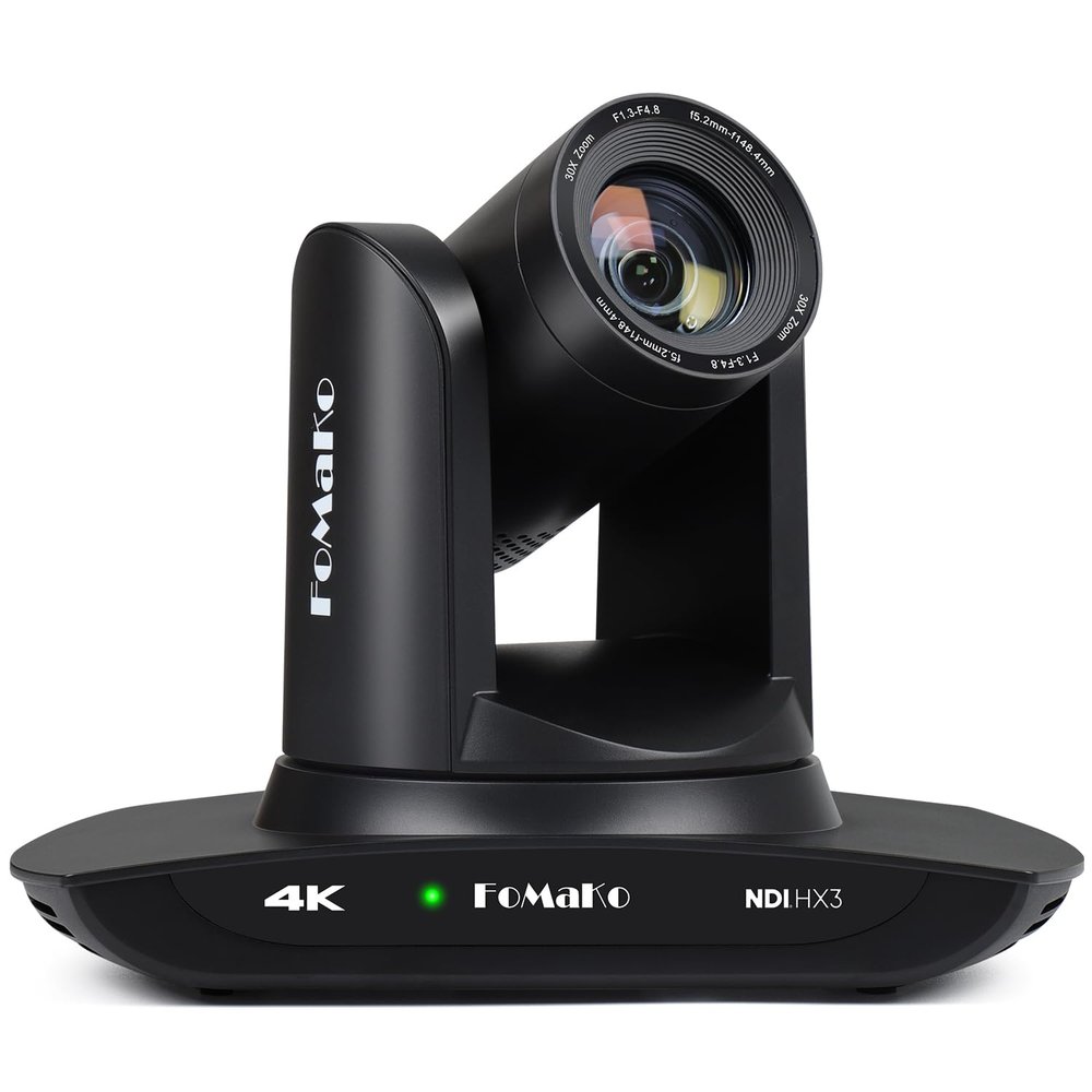 FoMaKo K30NS 4K 30x Optical Zoom PTZ Camera with NDI 6 & NDI HX3, AI Auto-Tracking Gen 3, 3G-SDI/LAN/USB3.0/HDMI  Professional Live Streaming Camera for Church, Worship, Education & Conference