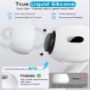 TNSNK [4 Pairs] Replacement Ear Tips for Airpods Pro 1st /2nd (2019/2022/2023) with Noise Reduction Hole,Built-in dust Guard Screen Silicone Ear Tips - 4 Sizes(XS/S/M/L),White view 3