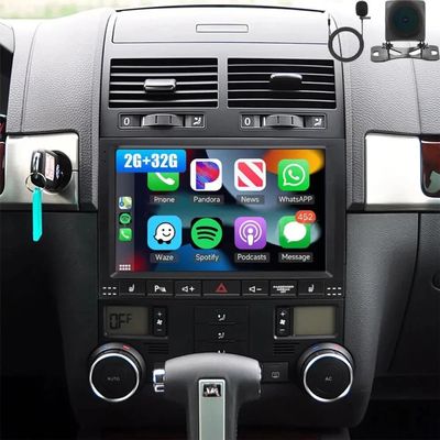 Surakey Android 13 Car Stereo for Volkswagen Touareg 2003 2004 2005 2006 2007 2008 2009 2010 for CarPlay Wireless Android Auto 9in Car Radio GPS 2+32G with Bluetooth WiFi FM/RDS SWC AHD Backup Camera