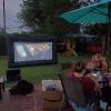DPLWJPP Portable Projector Screens wth Blower Outdoor Projector Screen Double Sided Front Rear Projection Movie Screen for Backyard Party Travel Home Theater 14ft view 2