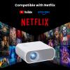 1500 ANSI Official Licensed Smart Projector, Compatible with Netflix, HOMPOW 4K Full HD Home Theater Projector with WiFi and Bluetooth, Built-in Apps, Electric Focus Outdoor & Indoor Movie Projector view 2