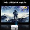 1500 ANSI Official Licensed Smart Projector, Compatible with Netflix, HOMPOW 4K Full HD Home Theater Projector with WiFi and Bluetooth, Built-in Apps, Electric Focus Outdoor & Indoor Movie Projector view 3