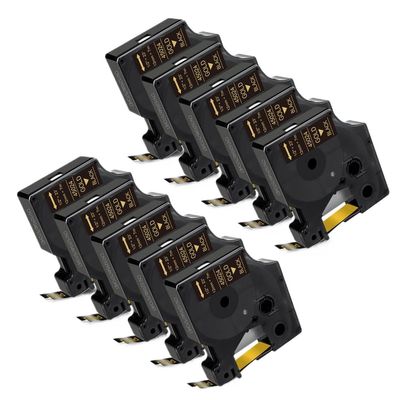 12mm 5/10PK Compatible Label Tape for D1 45013 45010 45018 Works with Labeling Machine LabelManager LM160 LM420P(10PK Gold on Black)