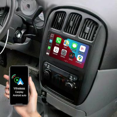 Surakey Android 13 Car Stereo for Dodge Grand Caravan 2001-2007 GPS for CarPlay Wireless Android Auto 10in Car Radio for Chrysler with Bluetooth WiFi FM SWC Mirror Link AHD Backup Camera/Mic 2+32G