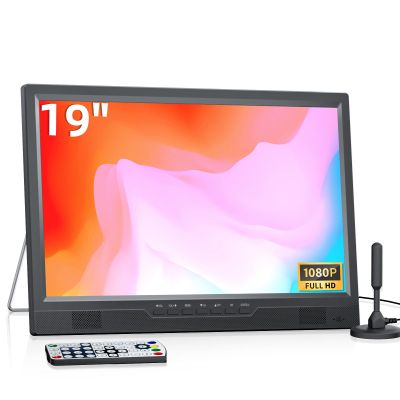 NORTHING 19.2" Portable TV with Antenna, 1080P LED Small TV with HDMI Input/AV Input/USB Port, Kitchen TV with Built-in Stand, for Camping Bedroom RV Patio Indoor Outdoor
