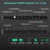 8K HDMI Splitter 4K 240Hz HDMI Switch 5 in 1 Out - 5 Port Switcher with Remote 8K@60Hz 4K@240Hz HDR10+ HDMI2.1 3D CEC HDR HDCP2.3, Used for PS5/4/3 Xbox DVD Player Nintendo Roku PC Fire Stick Apple TV view 2