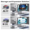 ORICO DataMatrix Mini 10TB Externsion Storage, 2TB SSD with 8TB External Hard Drive, 10Gbps USB-C&USB A Docking Station Compatible with Thunderbolt 3/4/5, SD/TF/CF Card Reader, for MacBook view 2