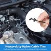 150 Pcs Nylon Zip Ties, Heavy Duty Universal Cable Fastener Tools, Self-Locking Tie Buckles With Pins & Buttons, Excellent For Automotive Wiring Organization And Repairs view 3