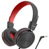 Cowyawn Kids Headphones, Toddler Headphone with Safe Volume Limiter 94dB, Wired School Headphones for Kid, 3.5mm Adjustable On-Ear Headphone for Boys/Girls/Children/Teens/iPad/Computer, Red Black view 1