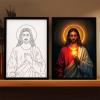 alievoke Jesus Night Light,4D LED Jesus Photo Frame Lamp, for Bedroom Living Room, Study Room Light Up Nights for Christian Wall Art Gifts (B,Small) view 2
