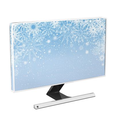 Baocicco Snowflake Screen TV Dust Cover 65 Inch Frozen Winter Holiday Merry Christmas Xmas Water Proof Weatherproof and Dust-Proof Television Cover for Screen 40 to 42 Inch TV LED LCD OLED