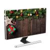 Baocicco Rustic Merry Christmas Waterproof Screen TV Cover 45, 46, 47, 48 Inch Wooden Board Farmhouse Xmas New Year Eve Panel Case Screen TV Cover Sleeve Compatible with PC Desktop and TV view 1