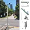 CHZDPP Outdoor Camera Mount for Street, Ground Mount Surveillance Pole with Accessories, Easy to Install Camera Mount Pole for Residential Areas/Garden/Backyard(3.0m/9.8ft) view 2