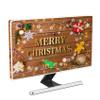 Baocicco Merry Christmas Waterproof Screen TV Cover 37, 38, 39 Inch Vintage Wooden Board Gingerbread Candy Cane Snowflake Christmas Tree Panel Case TV Screen Protective LCD/LED/HD TVs view 1