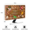 Baocicco Merry Christmas Waterproof Screen TV Cover 37, 38, 39 Inch Vintage Wooden Board Gingerbread Candy Cane Snowflake Christmas Tree Panel Case TV Screen Protective LCD/LED/HD TVs view 2