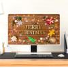 Baocicco Merry Christmas Waterproof Screen TV Cover 37, 38, 39 Inch Vintage Wooden Board Gingerbread Candy Cane Snowflake Christmas Tree Panel Case TV Screen Protective LCD/LED/HD TVs view 4