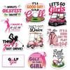 (10 Pcs) Pink Women Golf Stickers, Cute Pink Golf Cart & Girl Golfer Decals, Waterproof Vinyl for Laptop, Tumbler, Car, Gift for Women & Teen Girls (3 inches) view 1