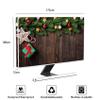 Baocicco Rustic Merry Christmas Waterproof Screen TV Cover 75 Inch Wooden Board Farmhouse Xmas New Year Eve Panel Case Screen TV Cover Sleeve Compatible with PC Desktop and TV view 2