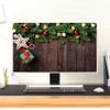 Baocicco Rustic Merry Christmas Waterproof Screen TV Cover 75 Inch Wooden Board Farmhouse Xmas New Year Eve Panel Case Screen TV Cover Sleeve Compatible with PC Desktop and TV view 4