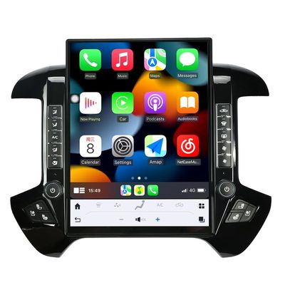 15.6 inch Screen Car Radio for Chevrolet Silverado GMC Sierra 2014-2018 Stereo Replacement Head Unit 2K IPS Touch Screen Carplay Android Auto GPS Navigation Multimedia Play (Black, OEM 8 inch)