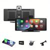 10.26 Inch Portable CarPlay Screen Stereo for Car, AHD 720P Backup Camera, Wireless CarPlay & Android Auto, Multimedia Automotive Display, GPS Navigation, Bluetooth, Mirror Link view 1