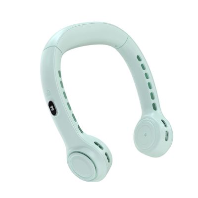 EZAGMWGFB Portable Bladeless Neck Fan, 4 Speeds Adjustable, USB Rechargeable Hanging Wearable Fan, Easy Carry