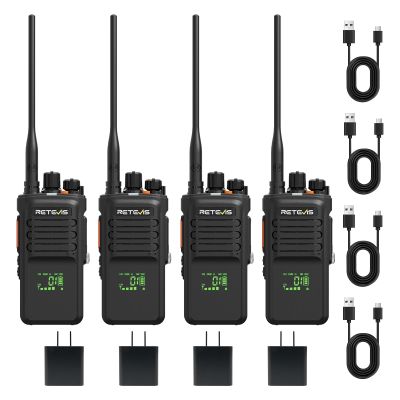 Retevis NR40 DMR 2 Way Radio Long Range,Professional Digital Two Way Radios,Noise Cancelling,Group Call,IP67 Waterproof,Quadruple Alarm,2800mAh,Dual-mode Walkie Talkie for Construction Industry(4Pack)